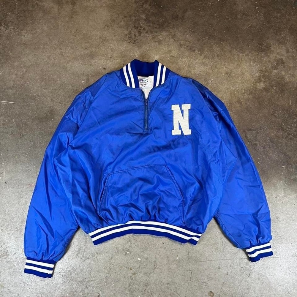 Vintage Neff Varsity Windbreaker Jacket womens XXL Mens Medium Blue Made in USA